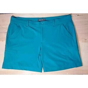 Eddie Bauer Flexion Amphib Women Sz 18 Teal Shorts Hiking Outdoor Basic Gorpcore